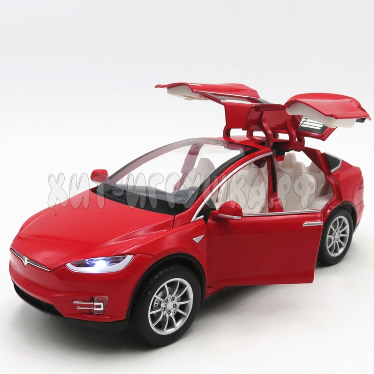 Модель машины Тесла (металл, свет, звук) без индивидуальной упаковки 1:22 в ассортименте HCL-911A